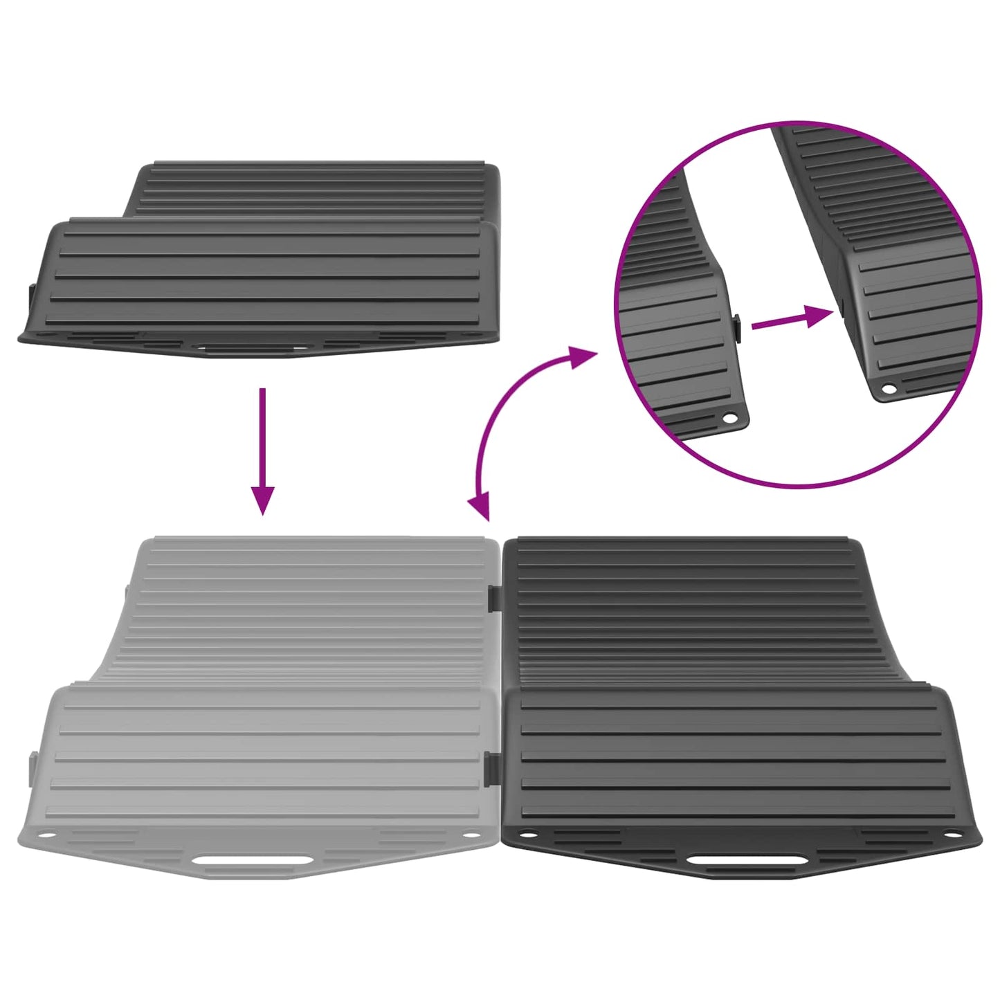 Tyre Savers 4 pcs Black 44 x 20 x 4 cm PP