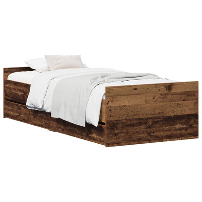 Bed Frame Old Wood 100 x 200 cm Engineered Wood