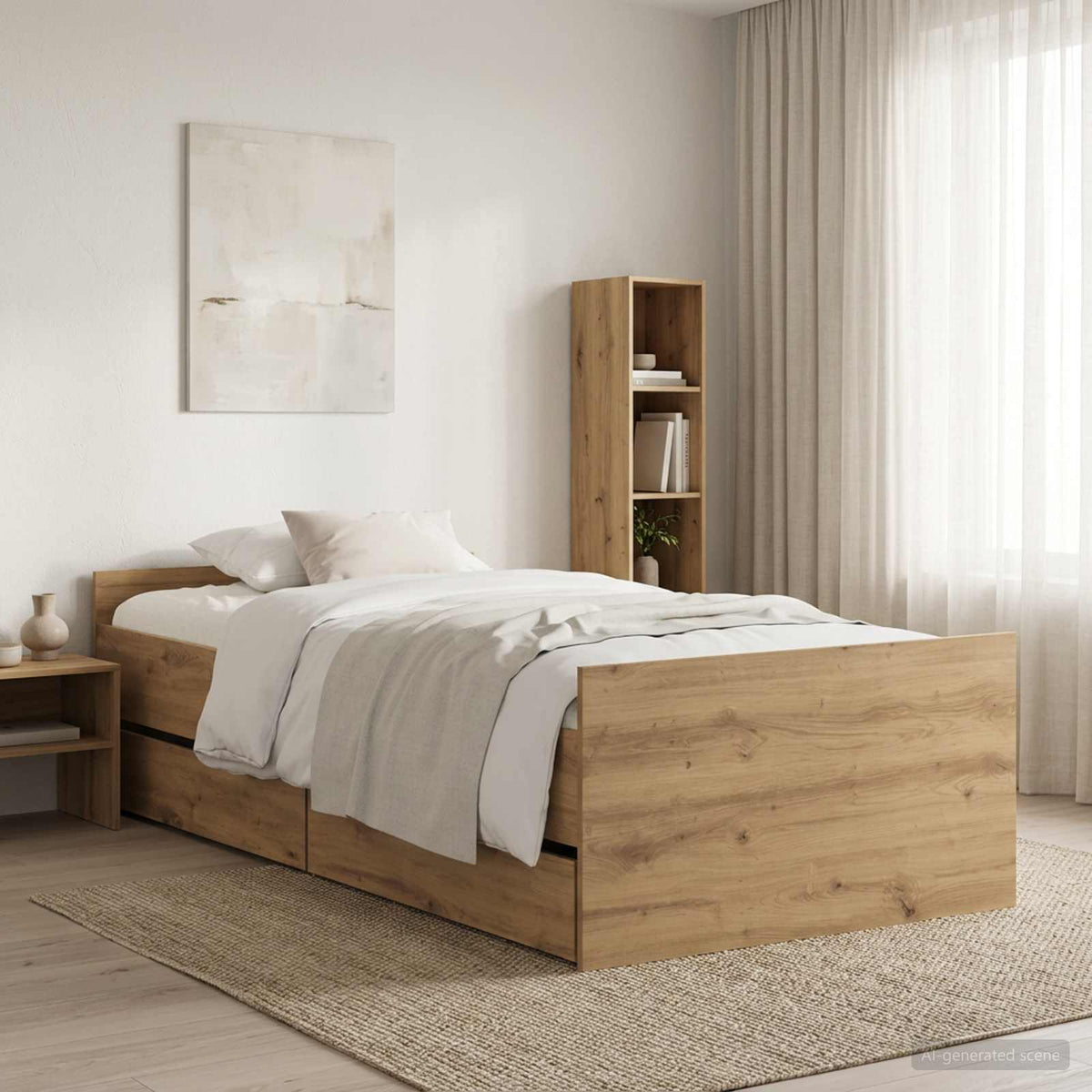 Bed Frame Artisan Oak 100 x 200 cm Engineered Wood