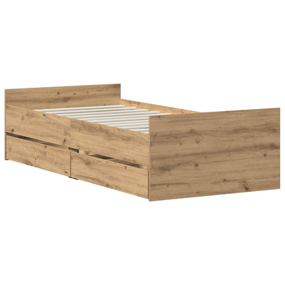 Bed Frame Artisan Oak 100 x 200 cm Engineered Wood