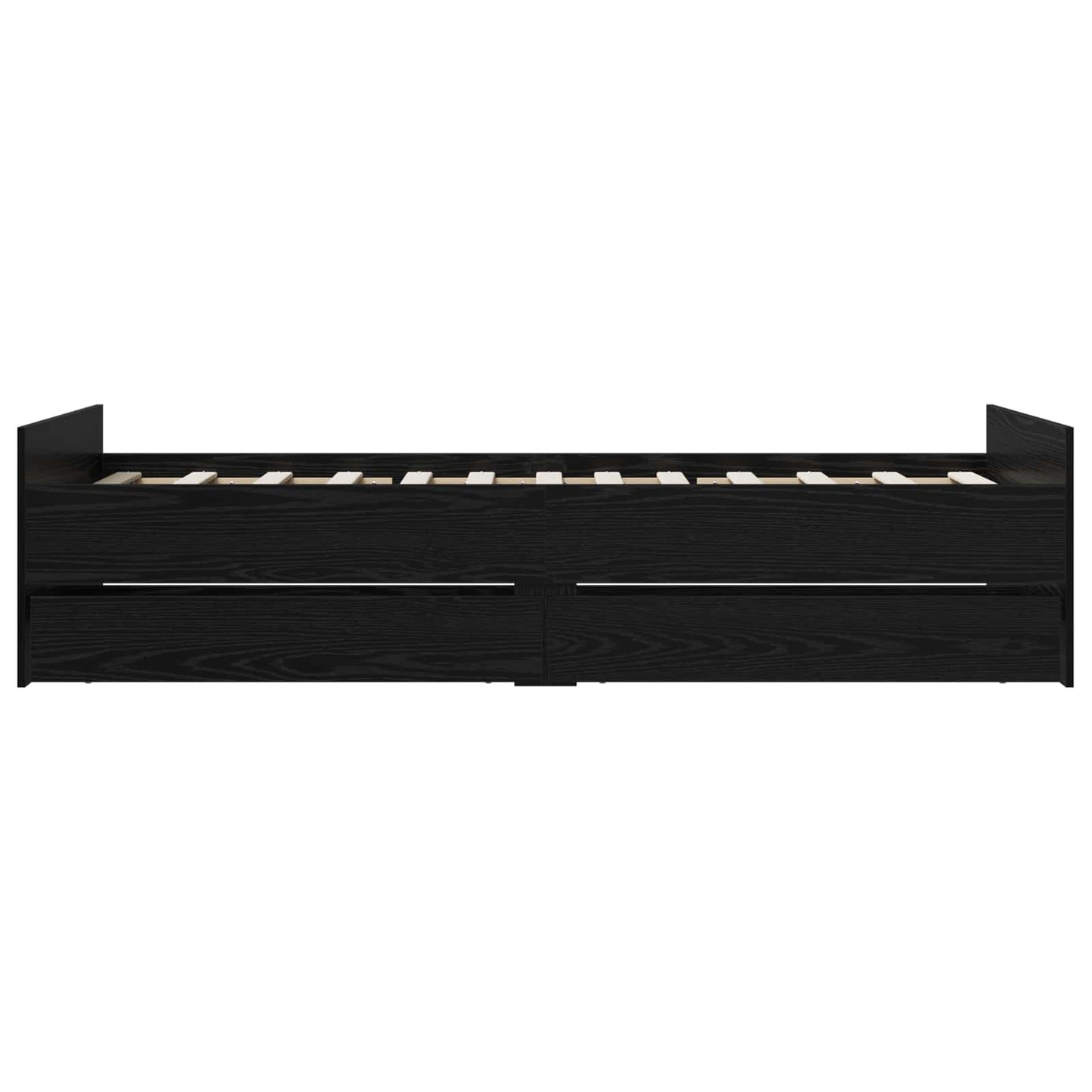 Bed Frame Black Oak 100 x 200 cm Engineered Wood