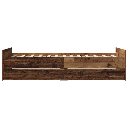 Bed Frame Old Wood 90 x 200 cm Engineered Wood