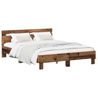 Bed Frame Old Wood 140 x 190 cm Engineered Wood