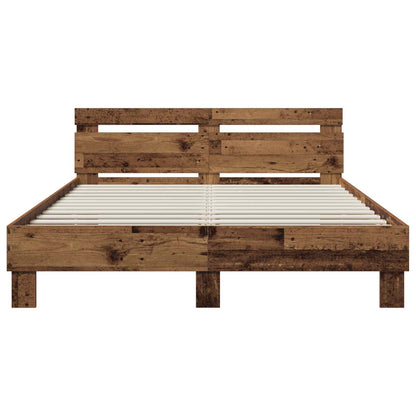 Bed Frame Old Wood 140 x 190 cm Engineered Wood