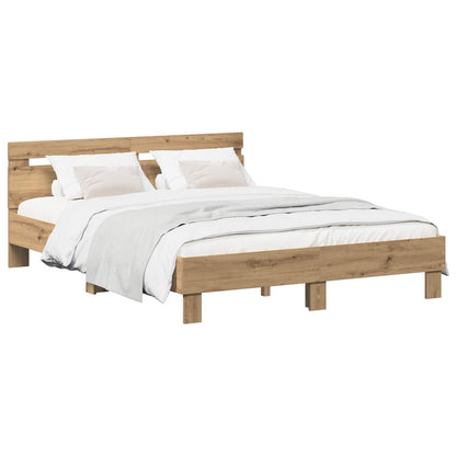 Bed Frame Artisan Oak 140 x 190 cm Engineered Wood