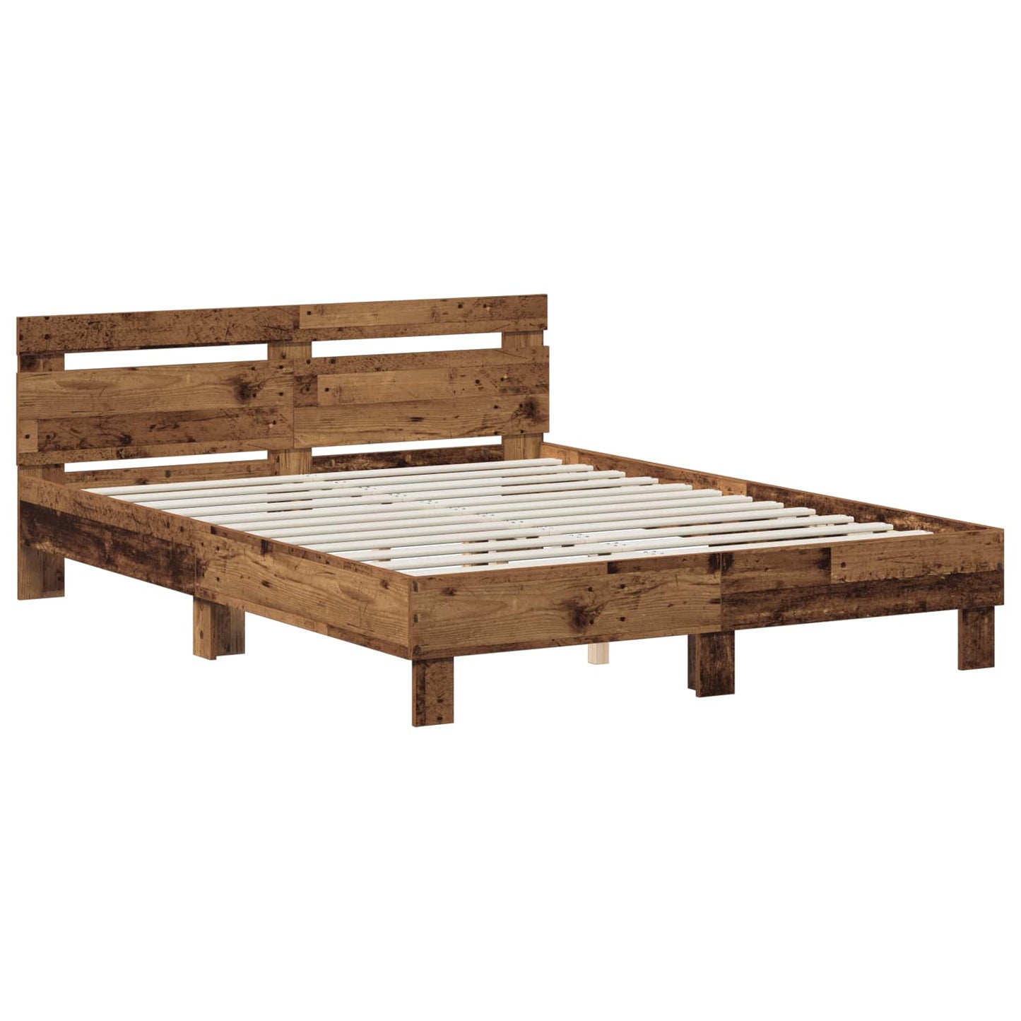 Bed Frame Old Wood 135 x 190 cm Engineered Wood