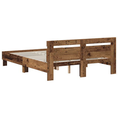 Bed Frame Old Wood 135 x 190 cm Engineered Wood
