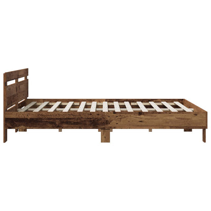 Bed Frame Old Wood 135 x 190 cm Engineered Wood