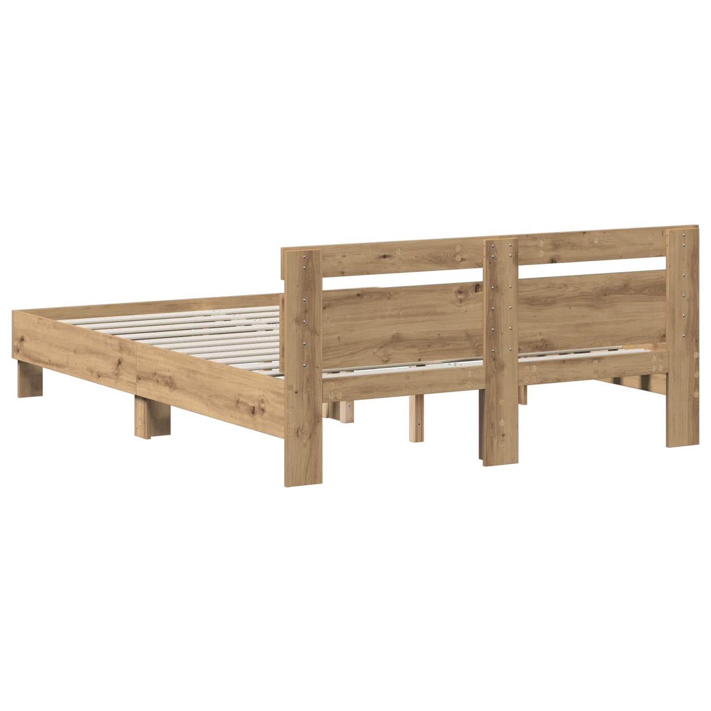 Bed Frame Artisan Oak 135 x 190 cm Engineered Wood