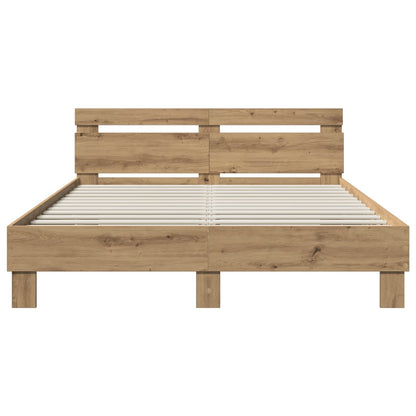 Bed Frame Artisan Oak 135 x 190 cm Engineered Wood