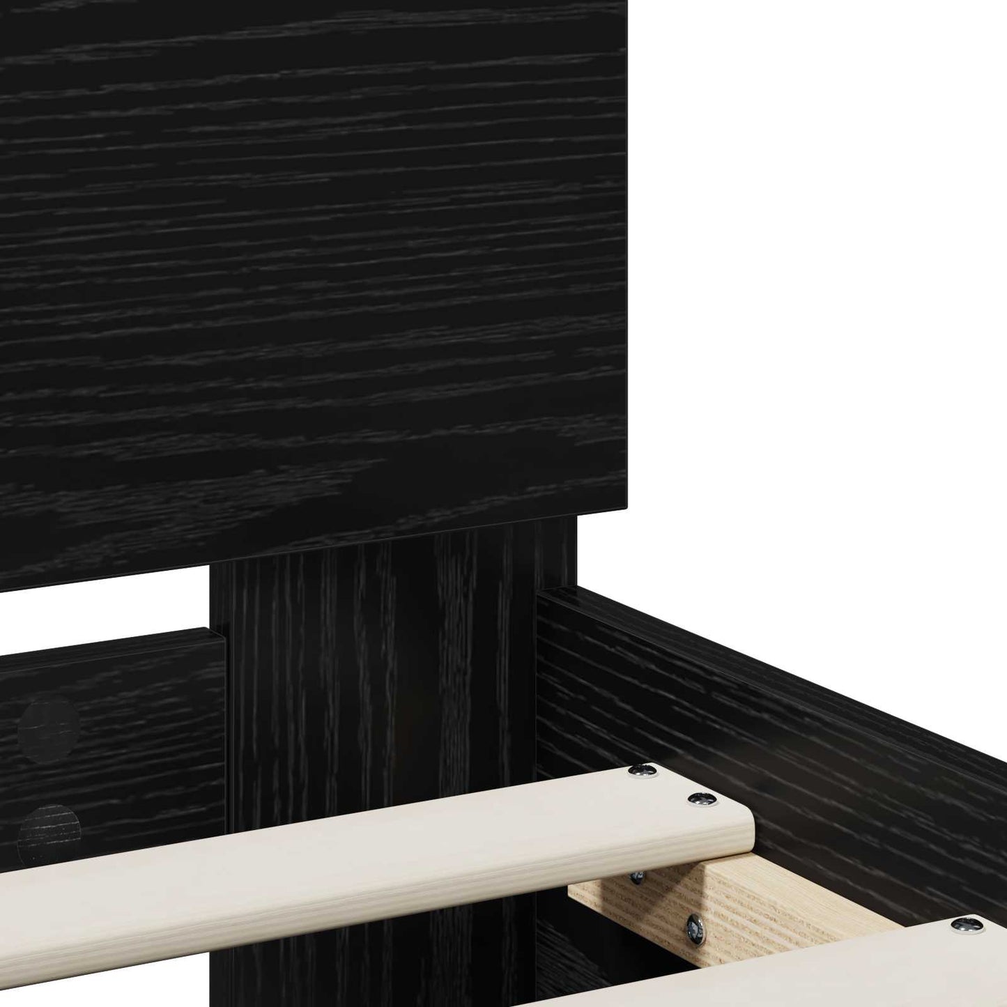 Bed Frame Black Oak 135 x 190 cm Engineered Wood