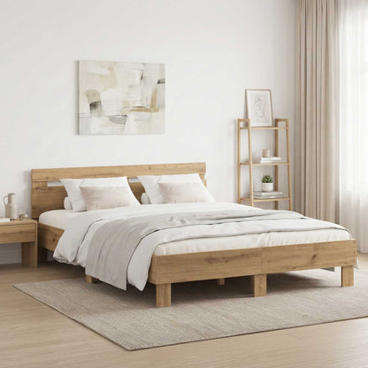 Bed Frame Artisan Oak 120 x 190 cm Engineered Wood