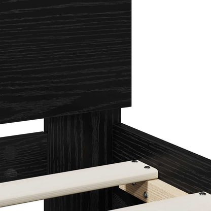 Bed Frame Black Oak 120 x 190 cm Engineered Wood