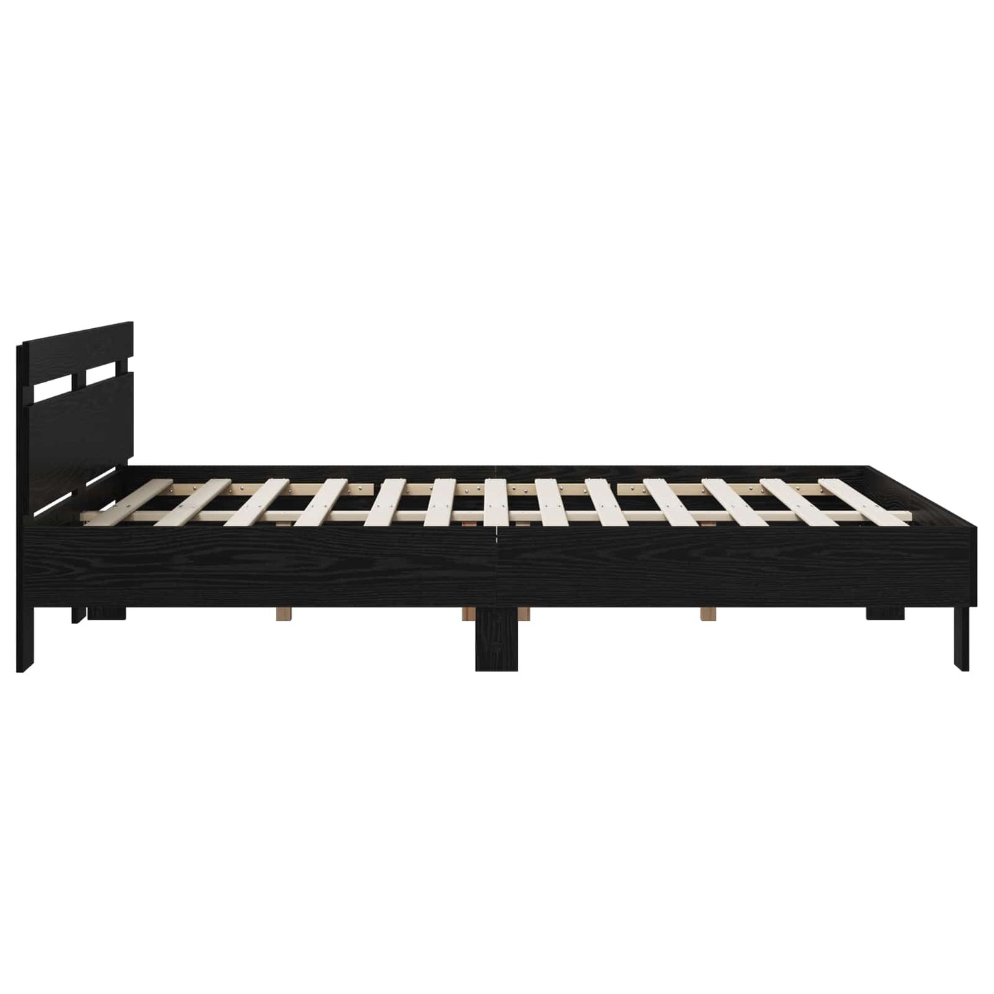 Bed Frame Black Oak 120 x 190 cm Engineered Wood