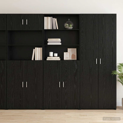 Highboard Black Oak 70 x 42.5 x 185 cm Engineered Wood