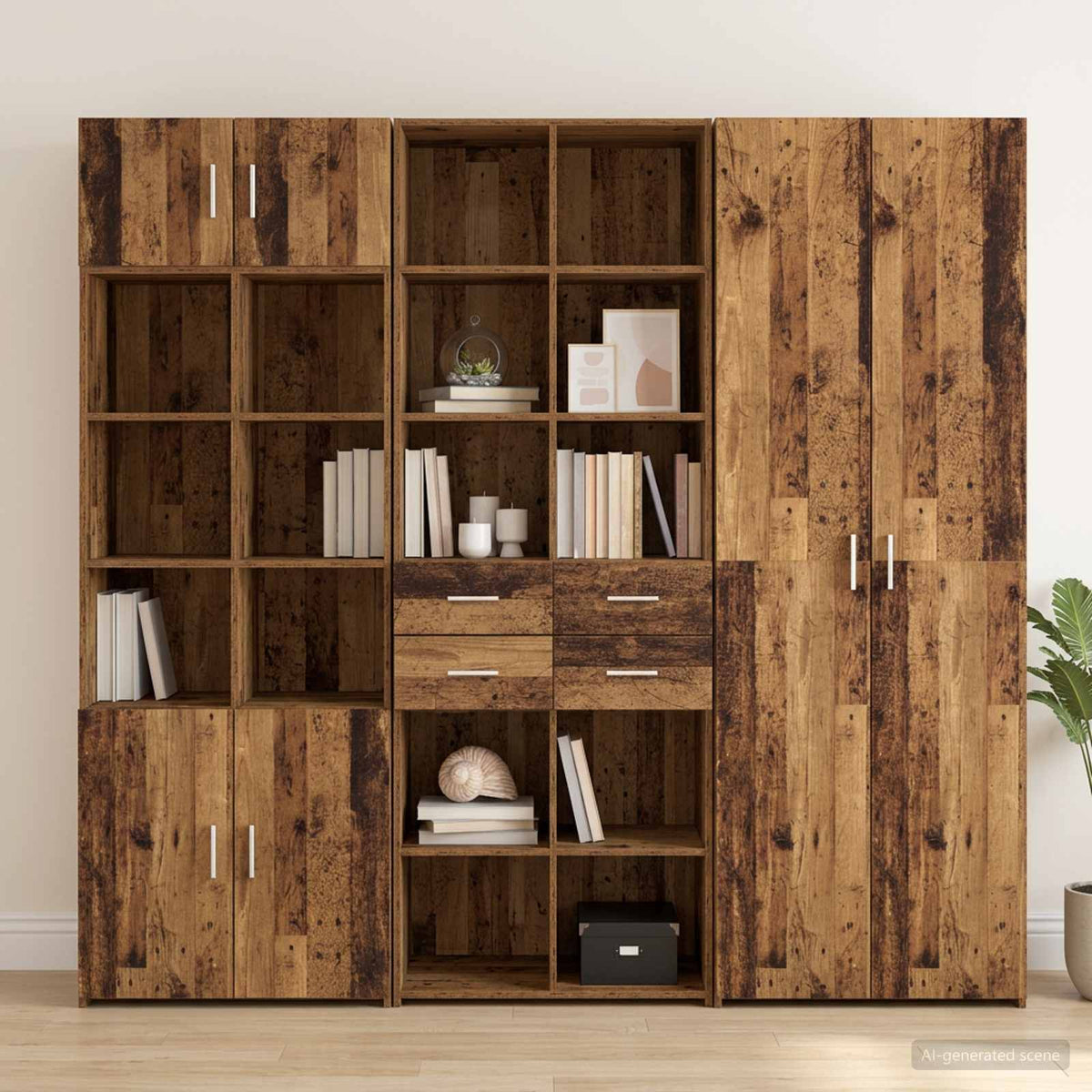 Bookcase Old wood 30 x 42.4 x 185.2 cm