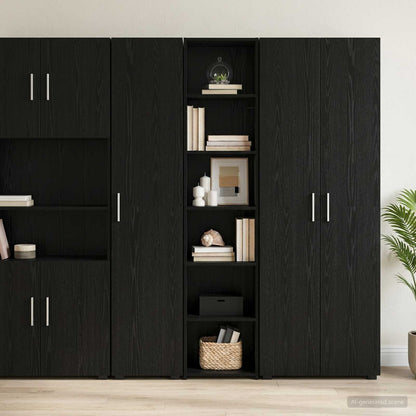 Sideboard Black Oak 40 x 41 x 185 cm Engineered Wood