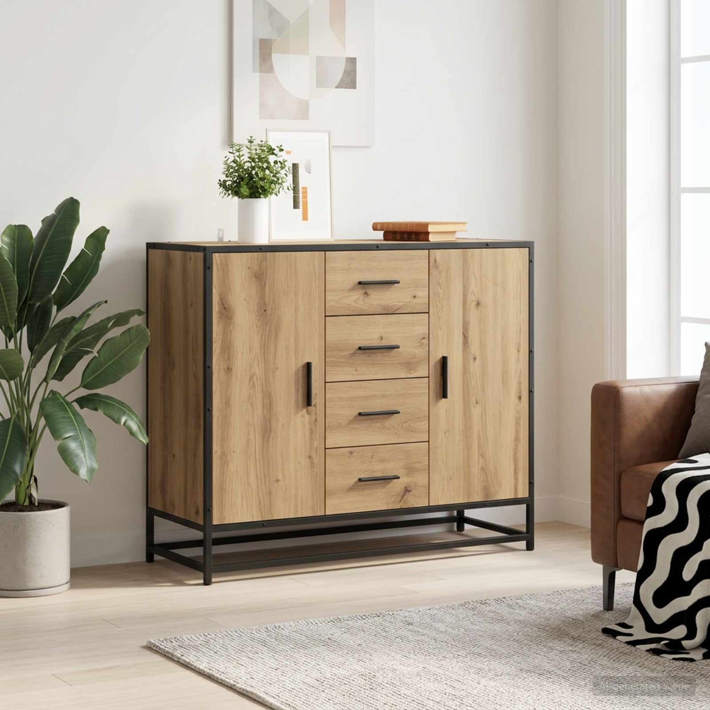 Sideboard Artisan Oak 92 x 35 x 76 cm Engineered Wood