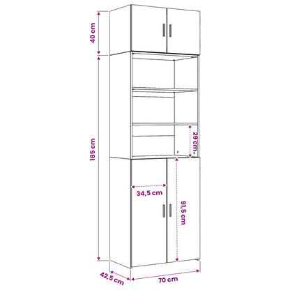 Storage Cabinet with Shelves Artisan Oak 70 x 42.5 x 225 cm