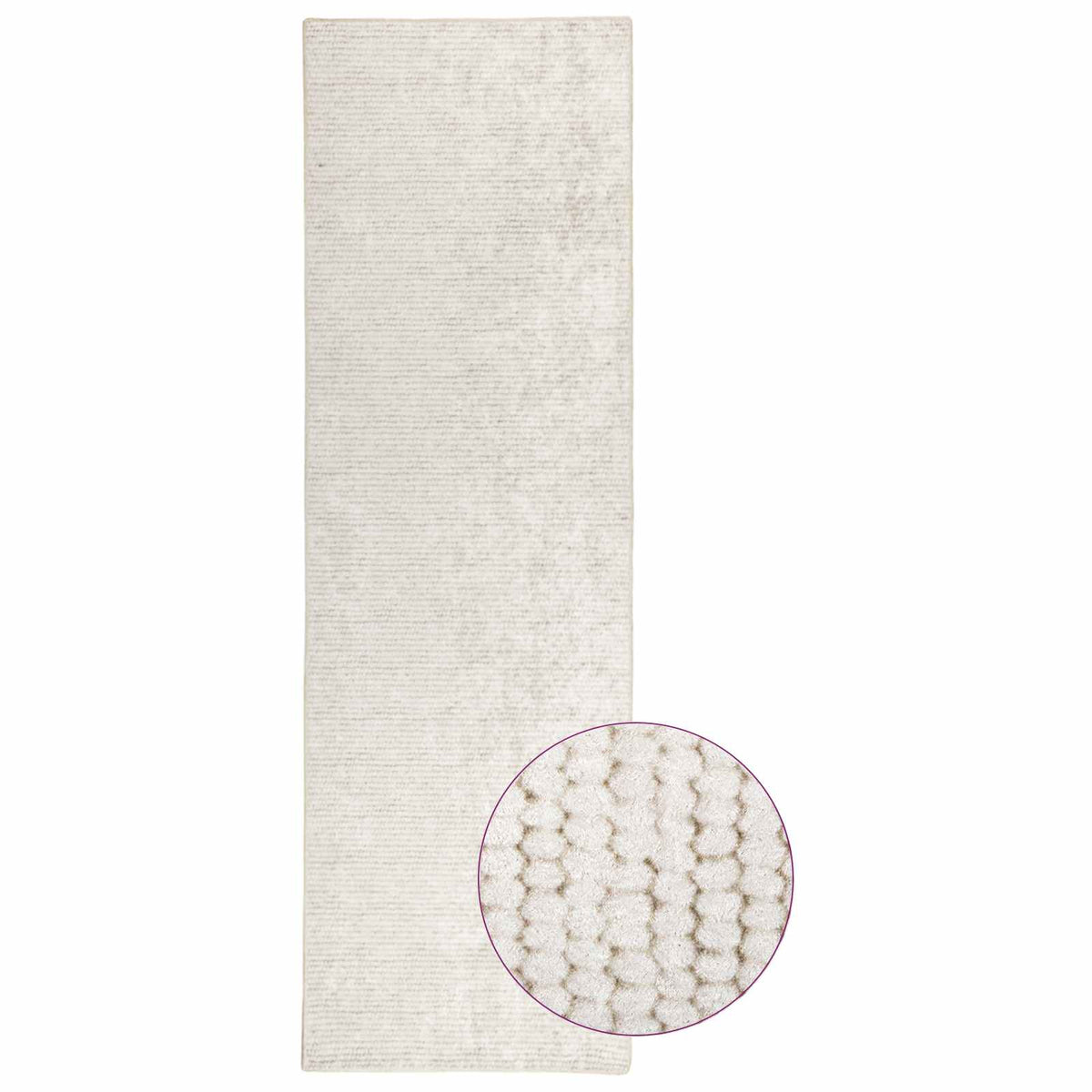 Rug Cream 80 x 200 cm 100% Polyester 3 mm Washable