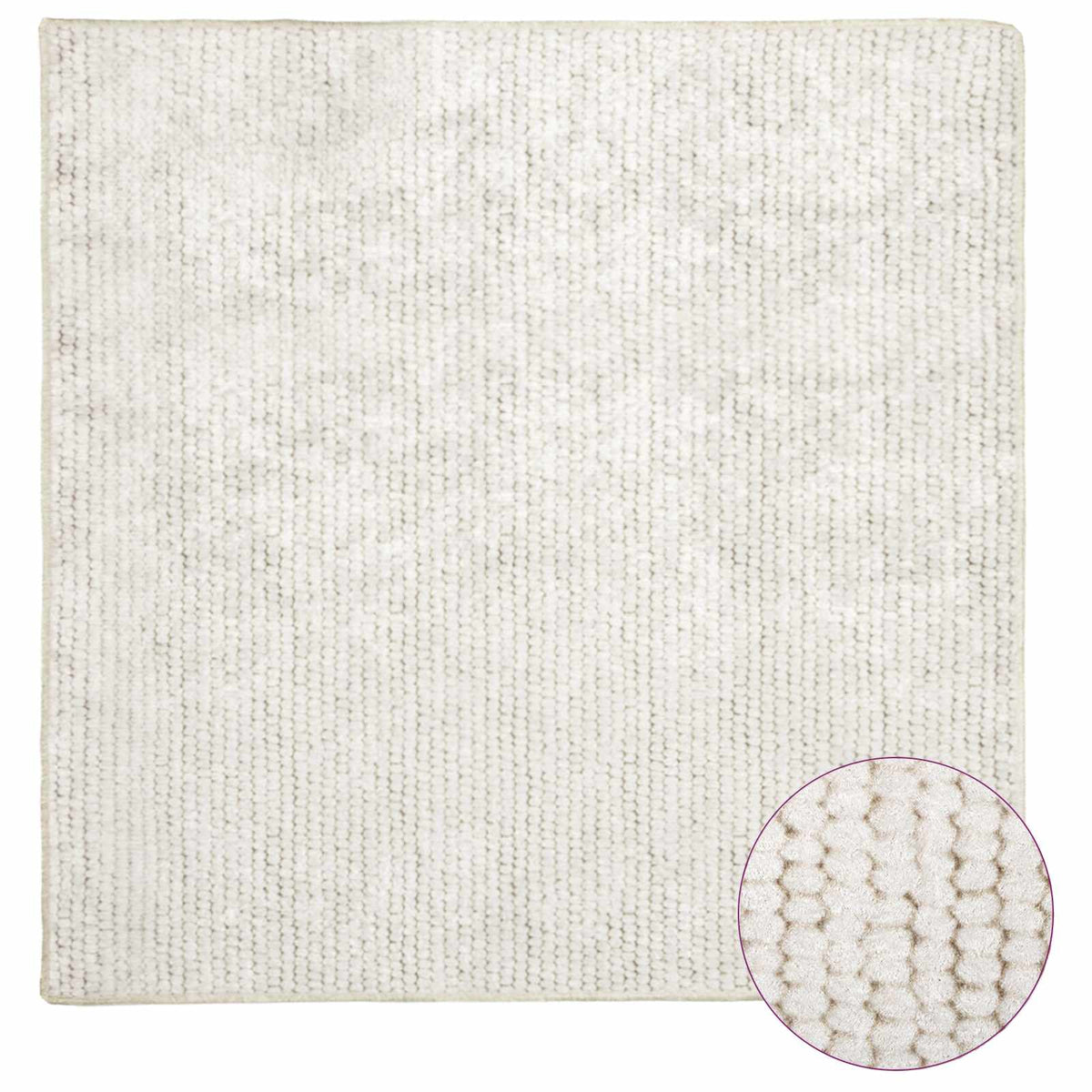 Rug Cream 100 x 100 cm 100% Polyester 3 mm Washable