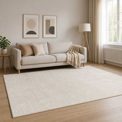 Rug Cream 120 x 180 cm 100% Polyester 3 mm Washable
