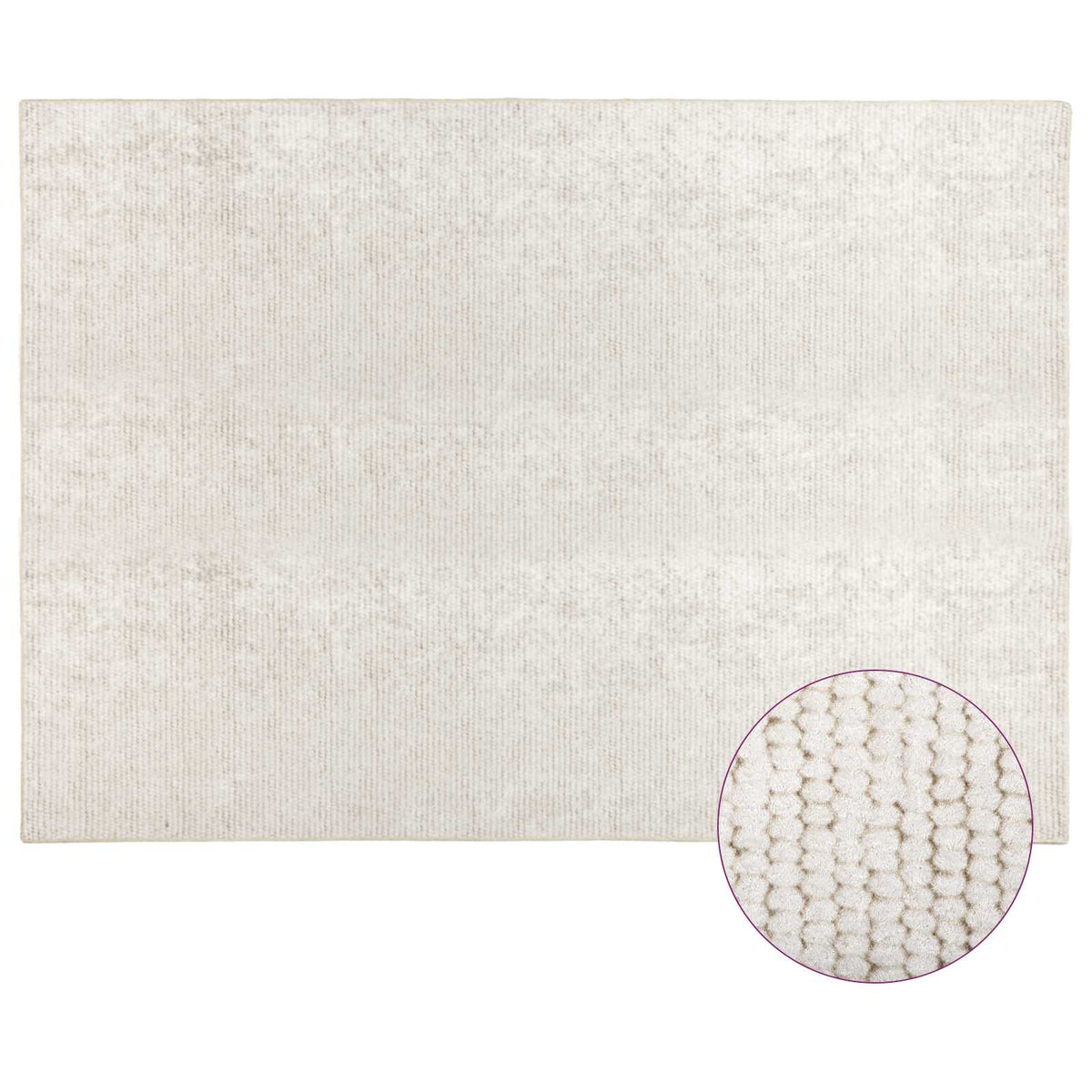 Rug Cream 120 x 180 cm 100% Polyester 3 mm Washable