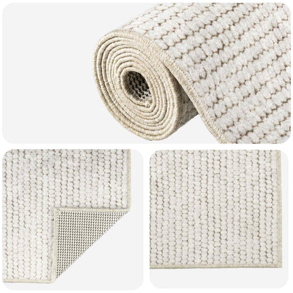Rug Cream 160 x 230 cm 100% Polyester 3 mm Washable