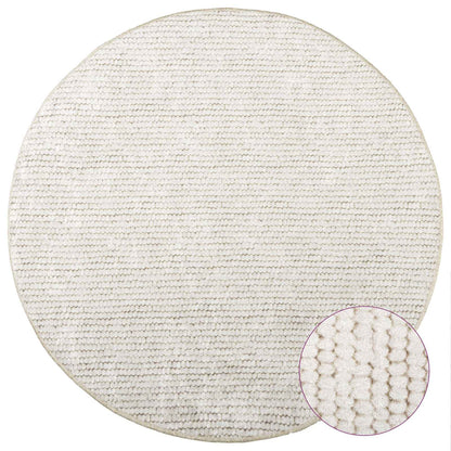Rug Cream Ø 120 cm 100% Polyester 3 mm Washable