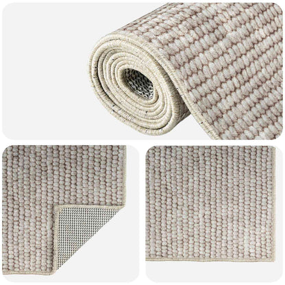 Rug Beige 50 x 100 cm 100% Polyester 3 mm Washable
