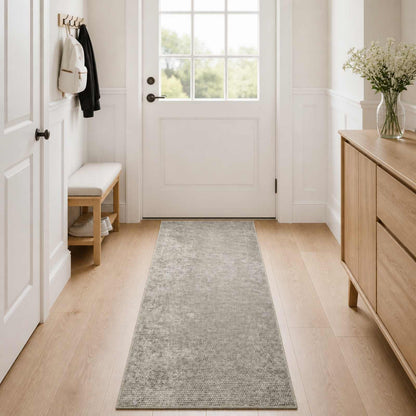 Rug Beige 50 x 400 cm 100% Polyester 3 mm Washable