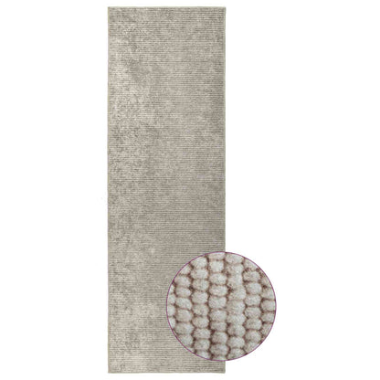 Rug Beige 80 x 300 cm 100% Polyester 3 mm Washable