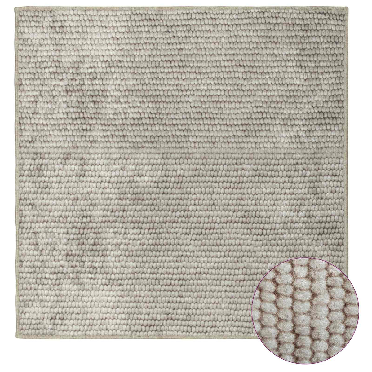 Rug Beige 100 x 100 cm 100% Polyester 3 mm Washable