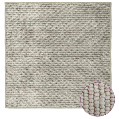 Rug Beige 100 x 100 cm 100% Polyester 3 mm Washable