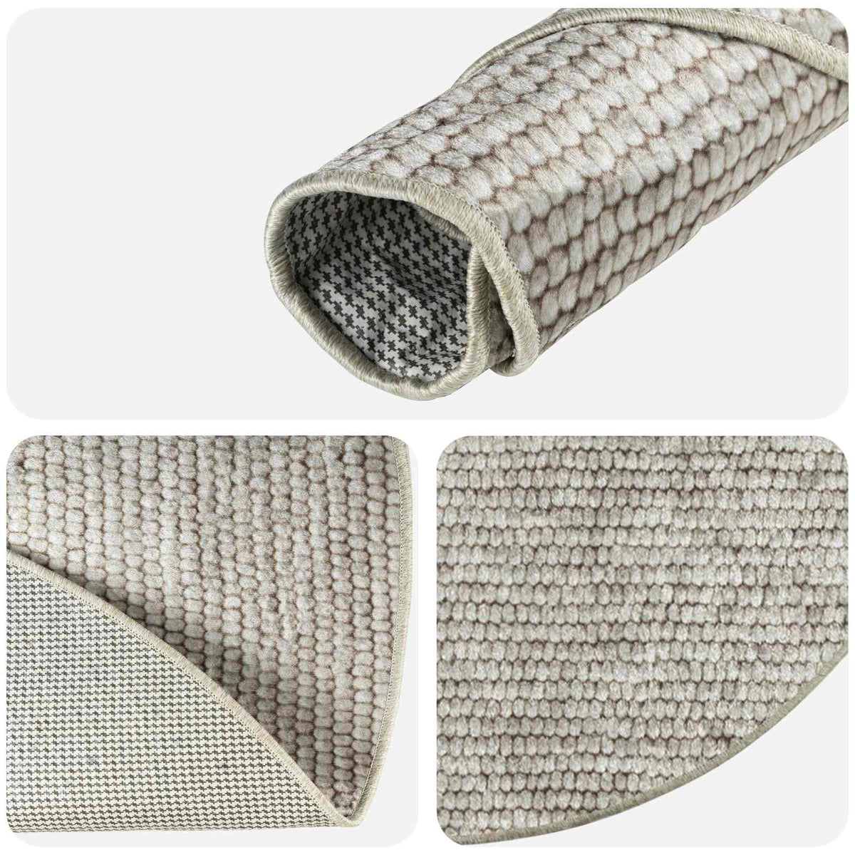 Rug Beige Ø 120 cm 100% Polyester 3 mm Washable