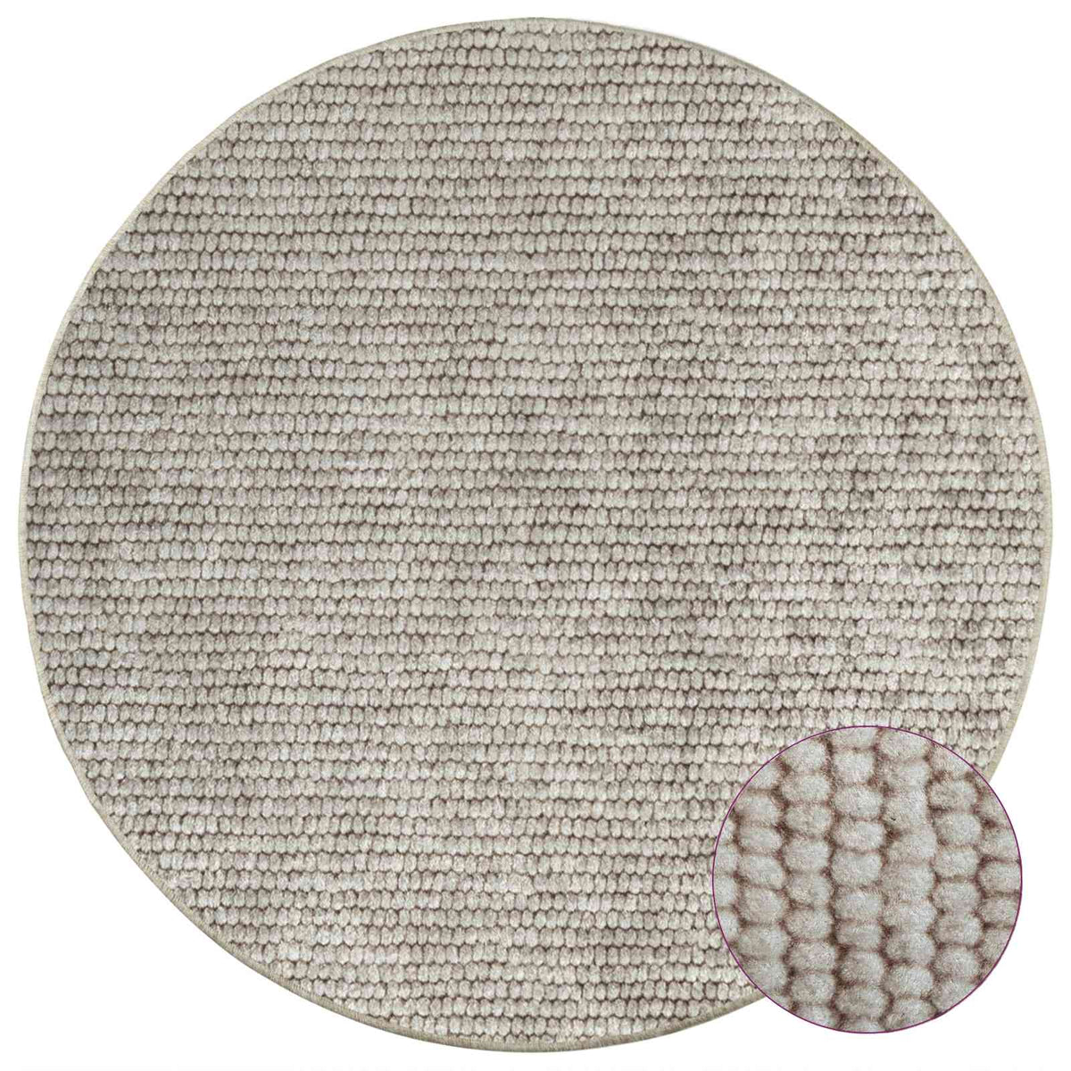 Rug Beige Ø 120 cm 100% Polyester 3 mm Washable