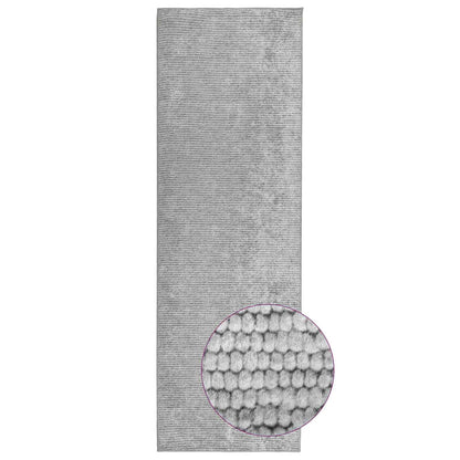 Rug Grey 50 x 400 cm 100% Polyester 3 mm Washable