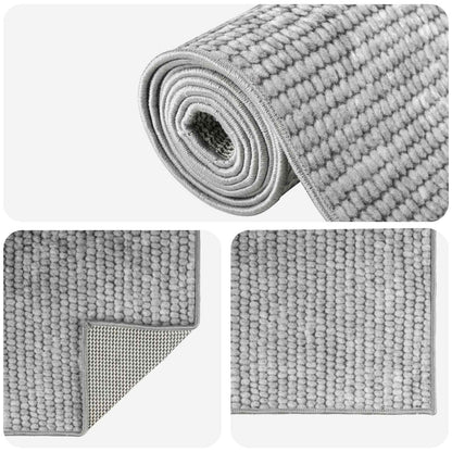Rug Grey 80 x 250 cm 100% Polyester 3 mm Washable