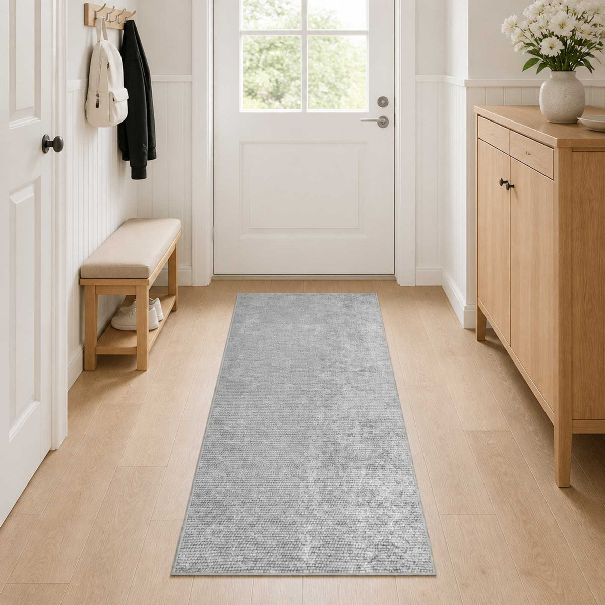Rug Grey 80 x 100 cm 100% Polyester 3 mm Washable