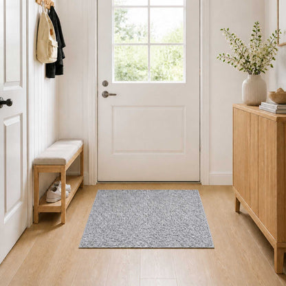Rug Grey 100 x 100 cm 100% Polyester 3 mm Washable