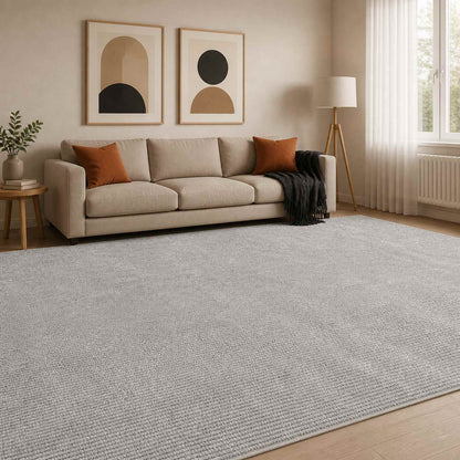 Rug Grey 300 x 400 cm 100% Polyester 3 mm Washable