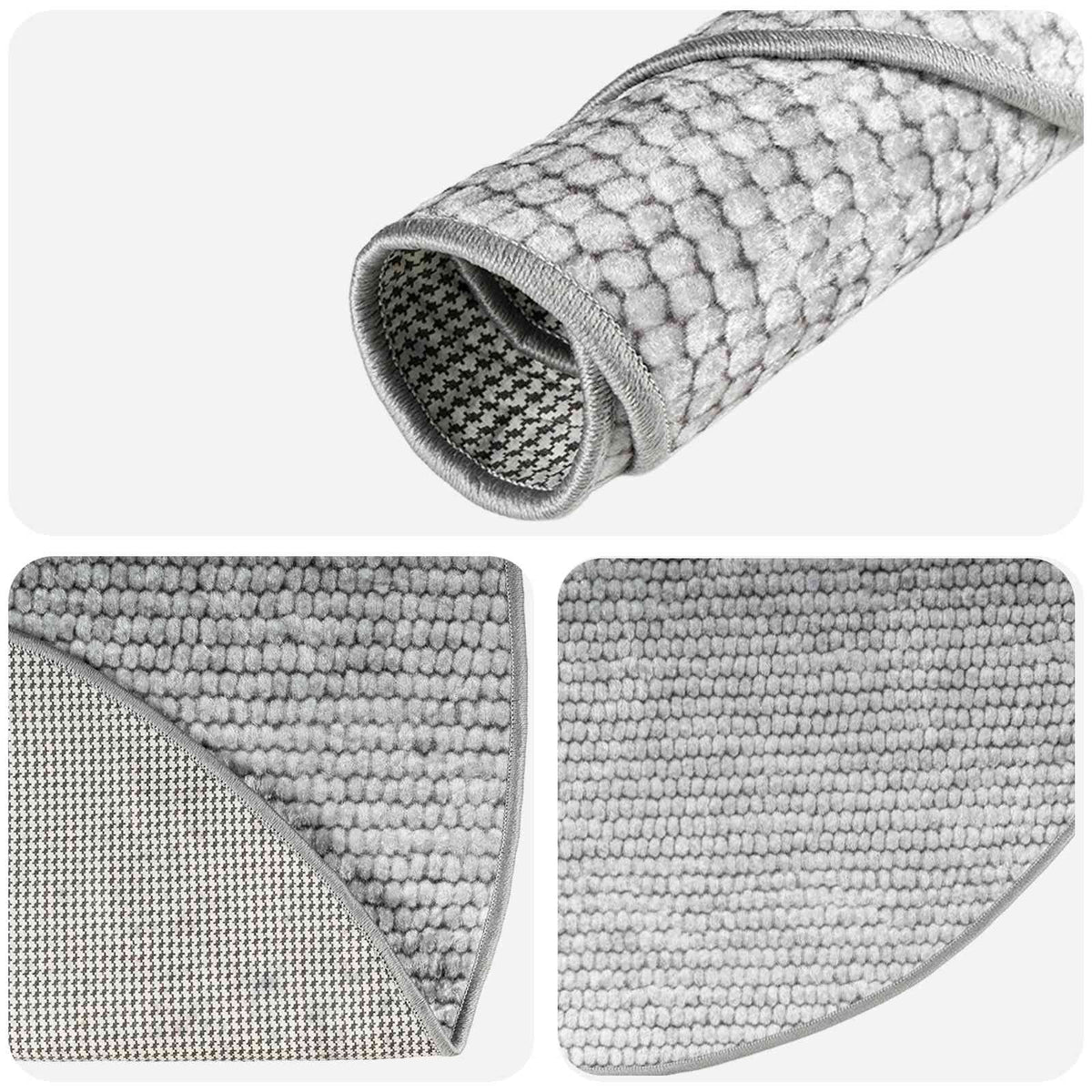 Rug Grey Ø 120 cm 100% Polyester 3 mm Washable