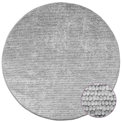 Rug Grey Ø 120 cm 100% Polyester 3 mm Washable