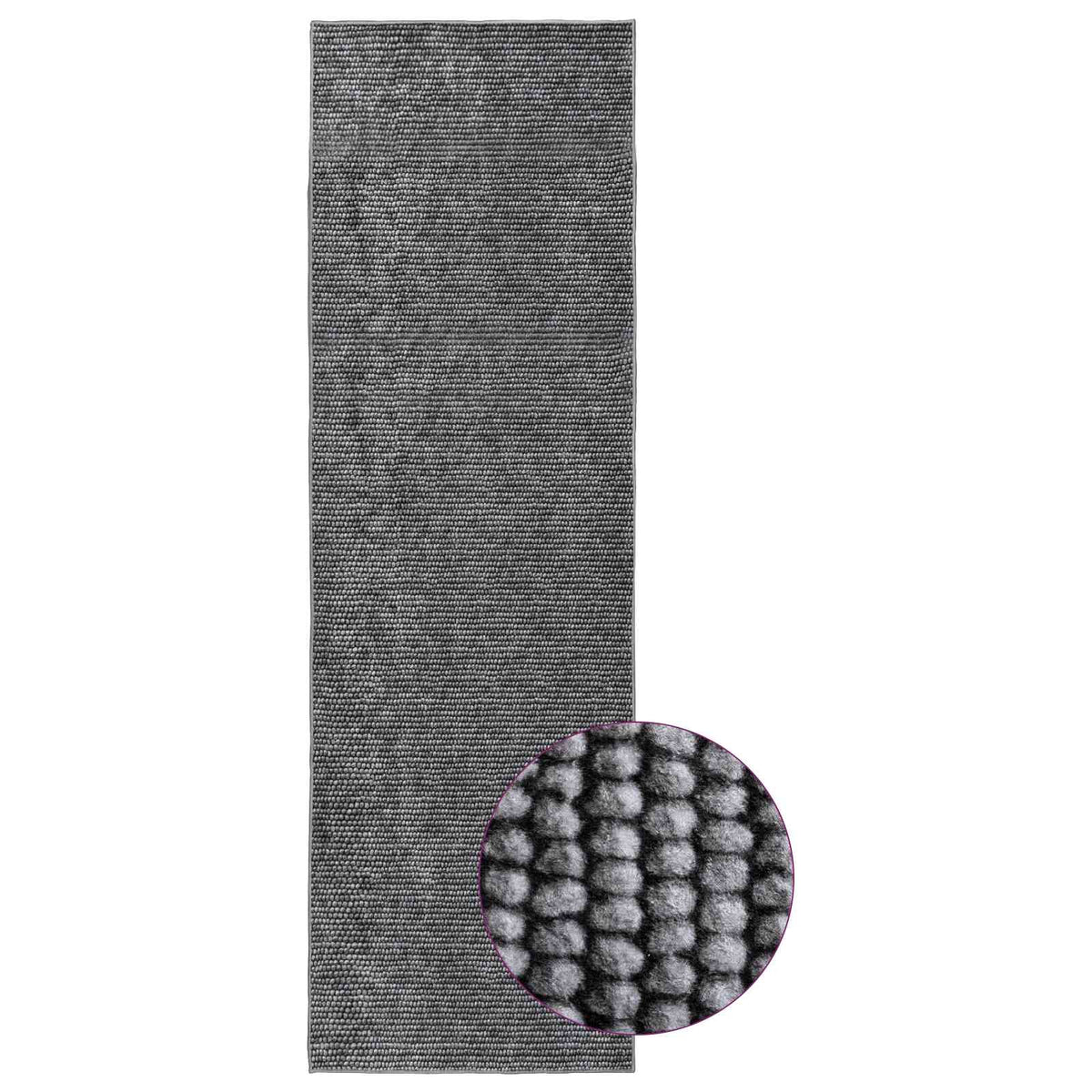 Rug Anthracite 50 x 300 cm 100% Polyester 3 mm Washable