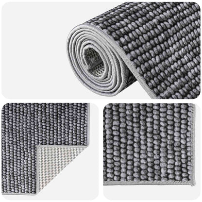 Rug Anthracite 80 x 200 cm 100% Polyester 3 mm Washable