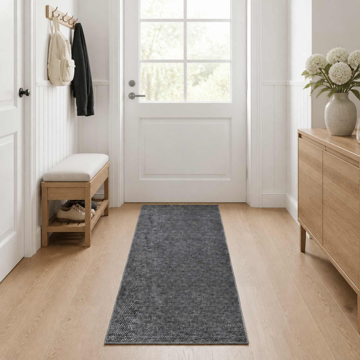 Rug Anthracite 80 x 150 cm 100% Polyester 3 mm Washable