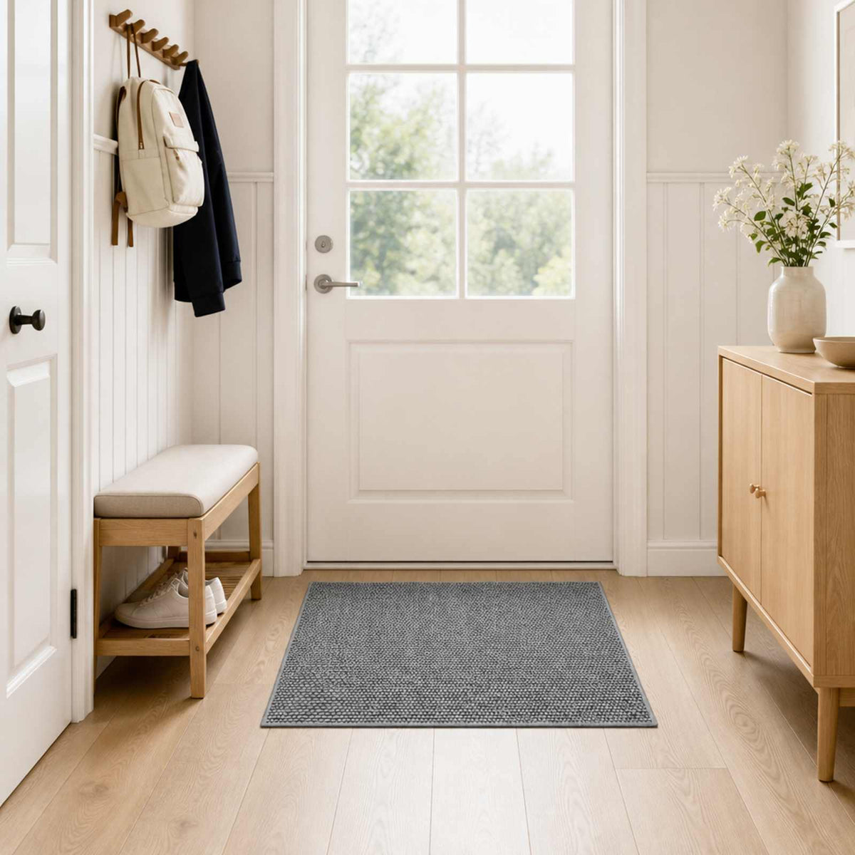 Rug Anthracite 100 x 100 cm 100% Polyester 3 mm Washable
