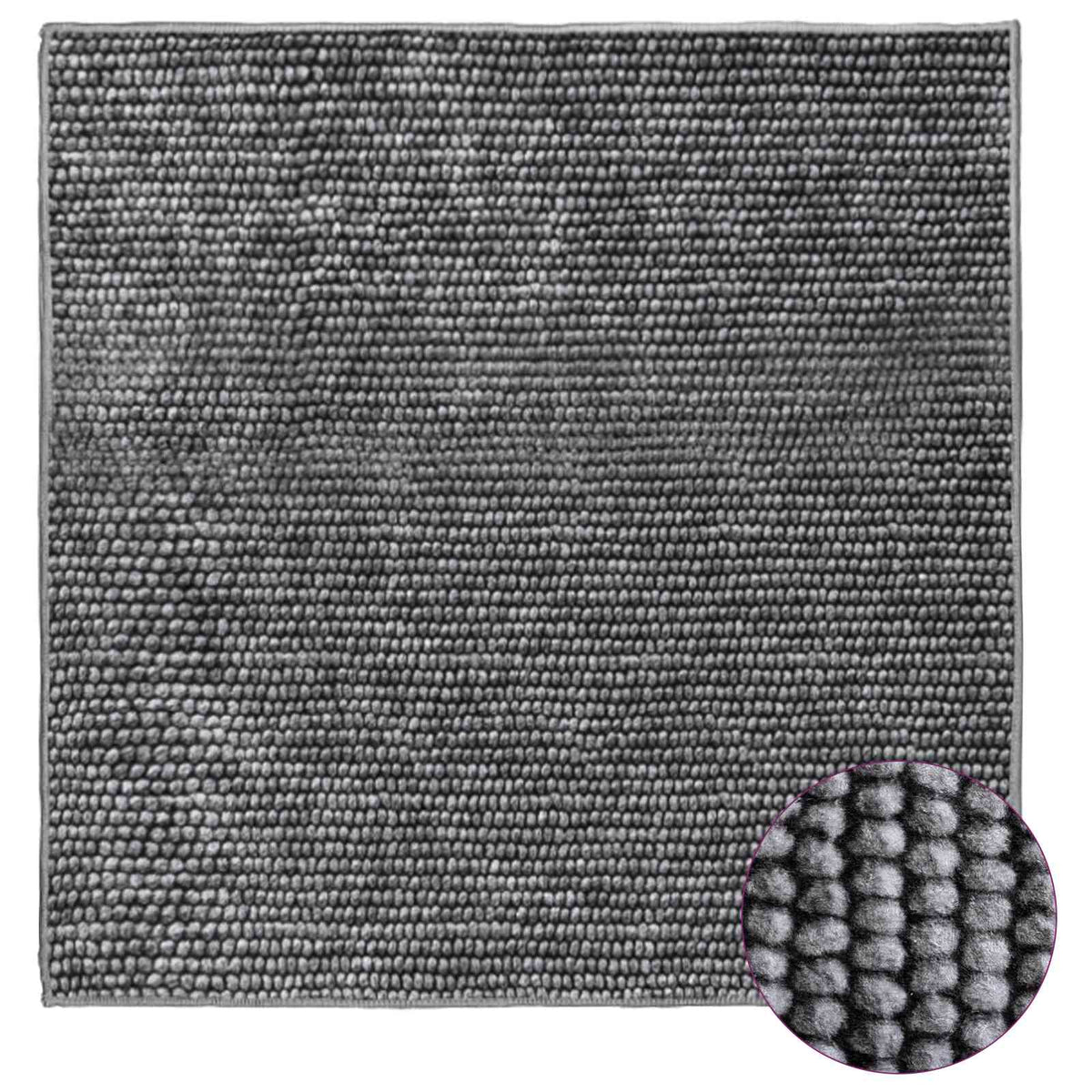 Rug Anthracite 100 x 100 cm 100% Polyester 3 mm Washable