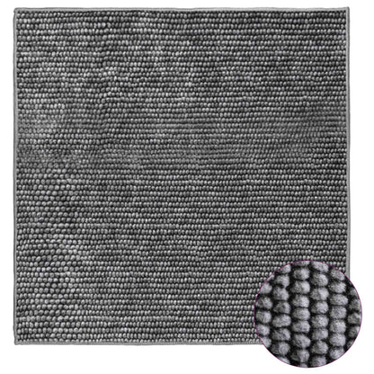 Rug Anthracite 100 x 100 cm 100% Polyester 3 mm Washable