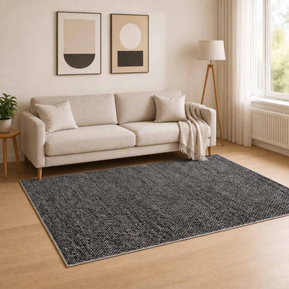 Rug Anthracite 120 x 180 cm 100% Polyester 3 mm Washable